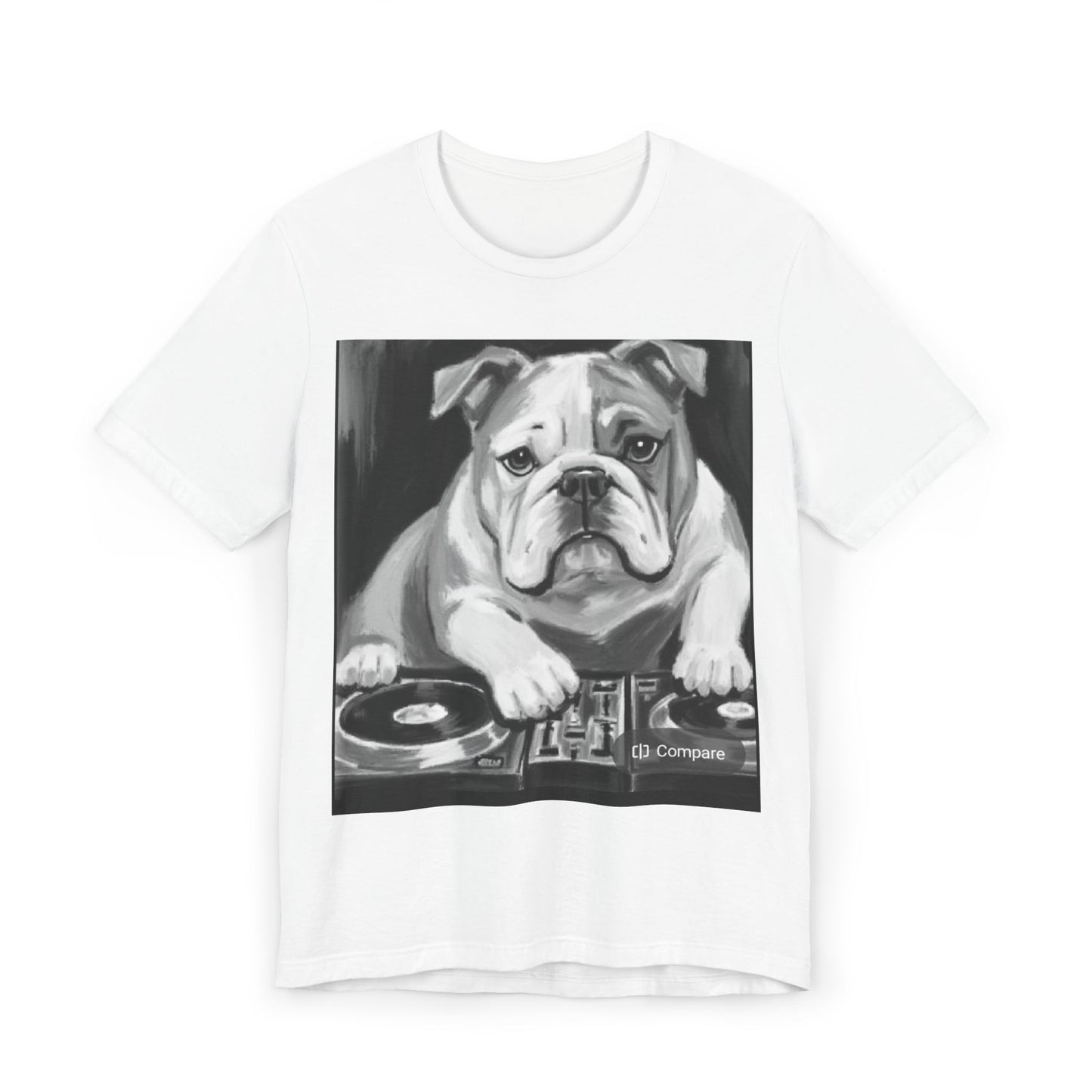 Limited E'dish Cool DJ Bulldog T-Shirt, Pet Lover Tee, Music Shirt, Funny Graphic Tee, Dog Themed Gift