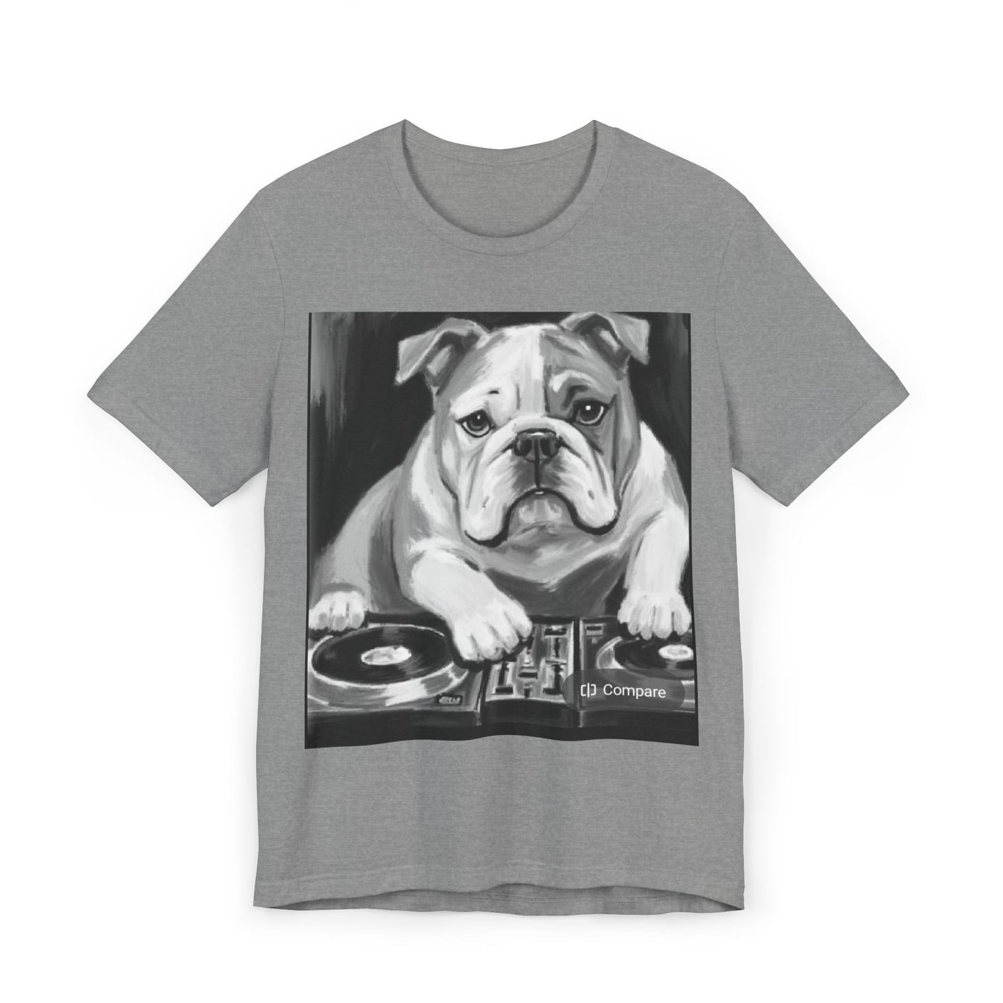 Limited E'dish Cool DJ Bulldog T-Shirt, Pet Lover Tee, Music Shirt, Funny Graphic Tee, Dog Themed Gift