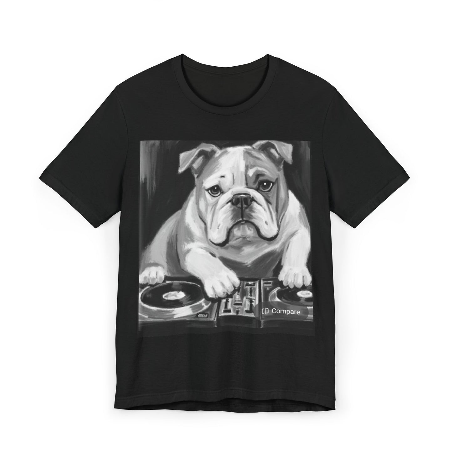Limited E'dish Cool DJ Bulldog T-Shirt, Pet Lover Tee, Music Shirt, Funny Graphic Tee, Dog Themed Gift