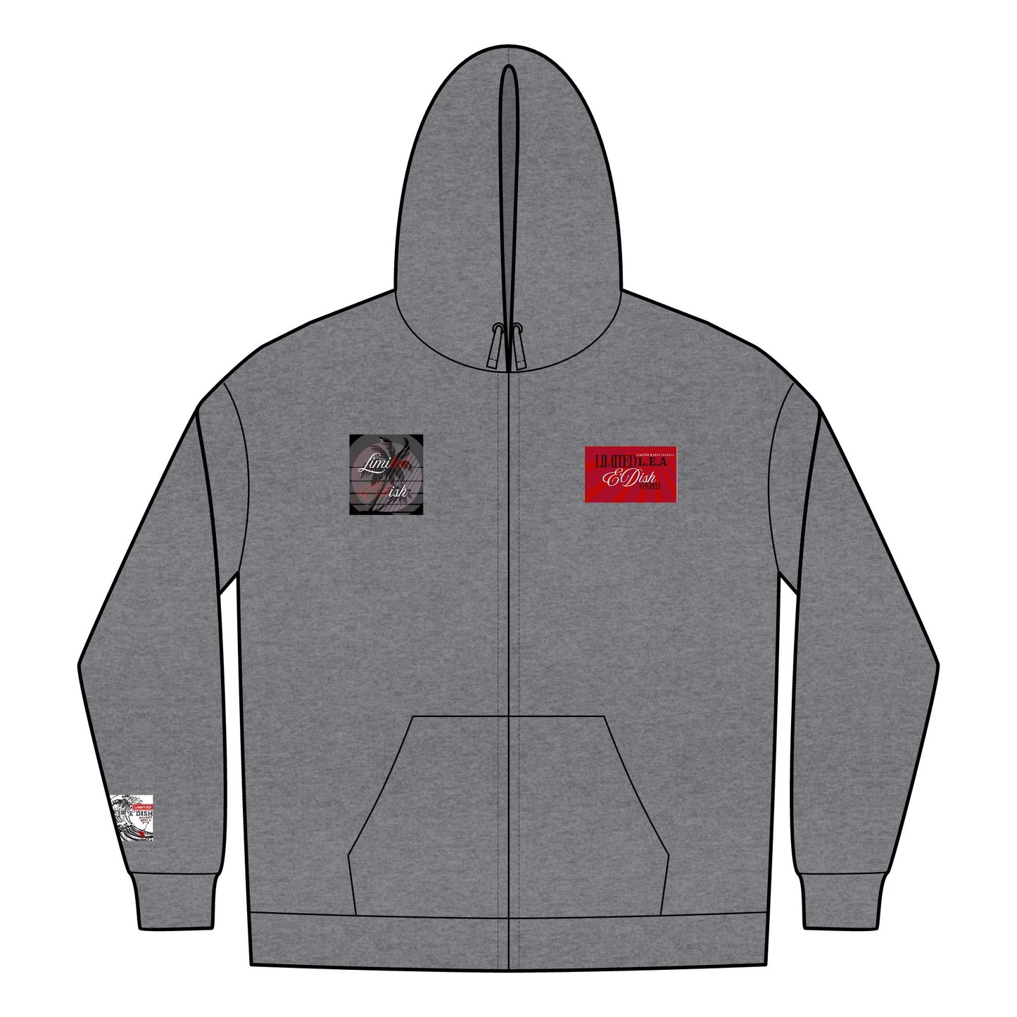 Limited E'dish Zip Hoodie, Graphic Hoodie, Streetwear Style, Casual Outfit, Gift for Him/Her, Wave Design Hoodie