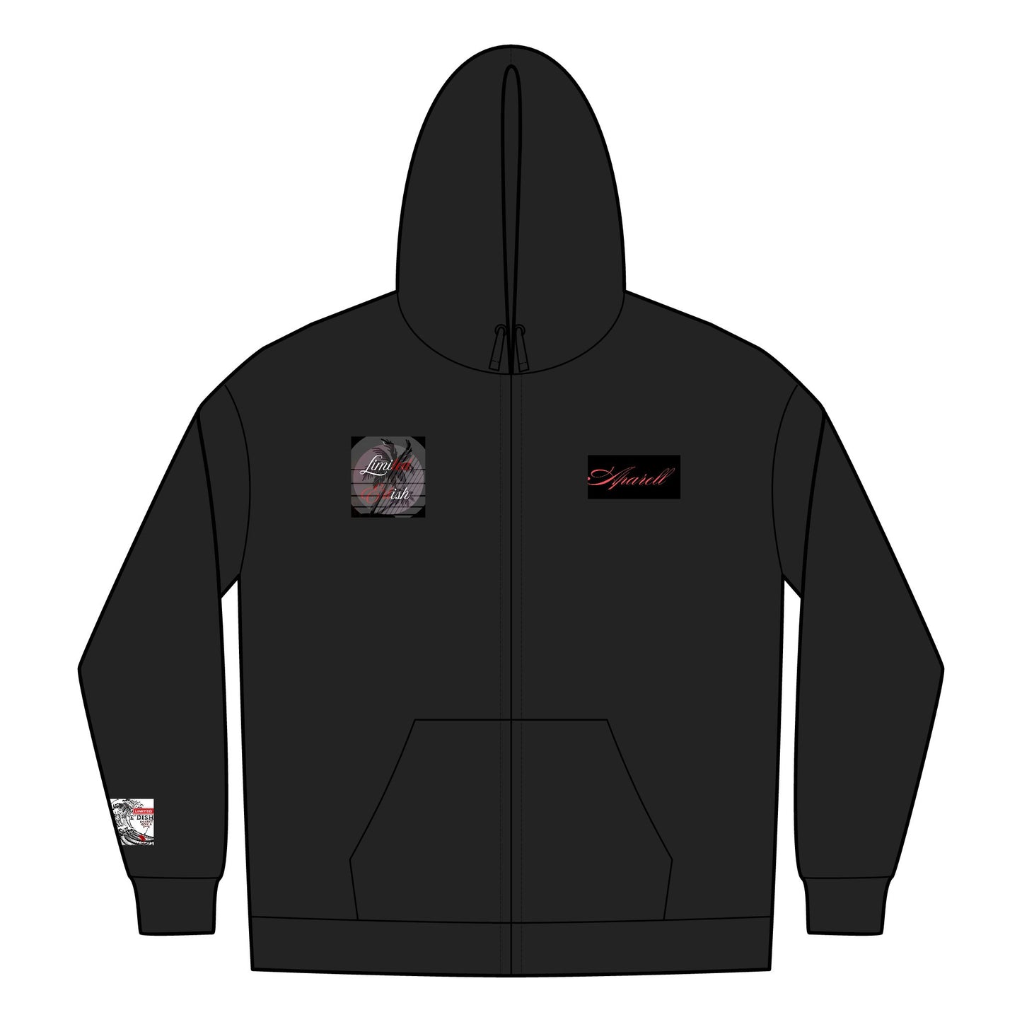 Limited E'dish Zip Hoodie, Graphic Hoodie, Streetwear Style, Casual Outfit, Gift for Him/Her, Wave Design Hoodie
