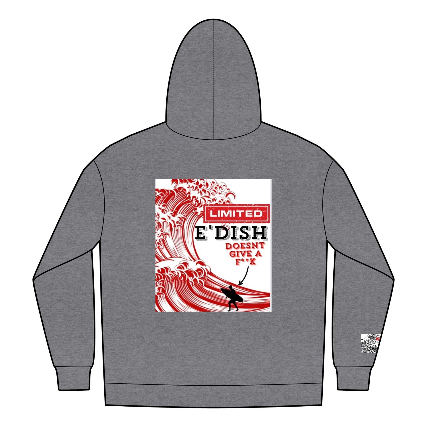 Limited E'dish Zip Hoodie, Graphic Hoodie, Streetwear Style, Casual Outfit, Gift for Him/Her, Wave Design Hoodie
