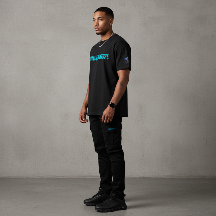 Black Blue Chest Side