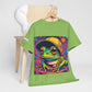 Groovy Frog Unisex Heavy Cotton Tee, Funky Graphic T-Shirt, Summer Vibes Apparel, Eco-Friendly Fashion, Unique Gift, Casual Wear