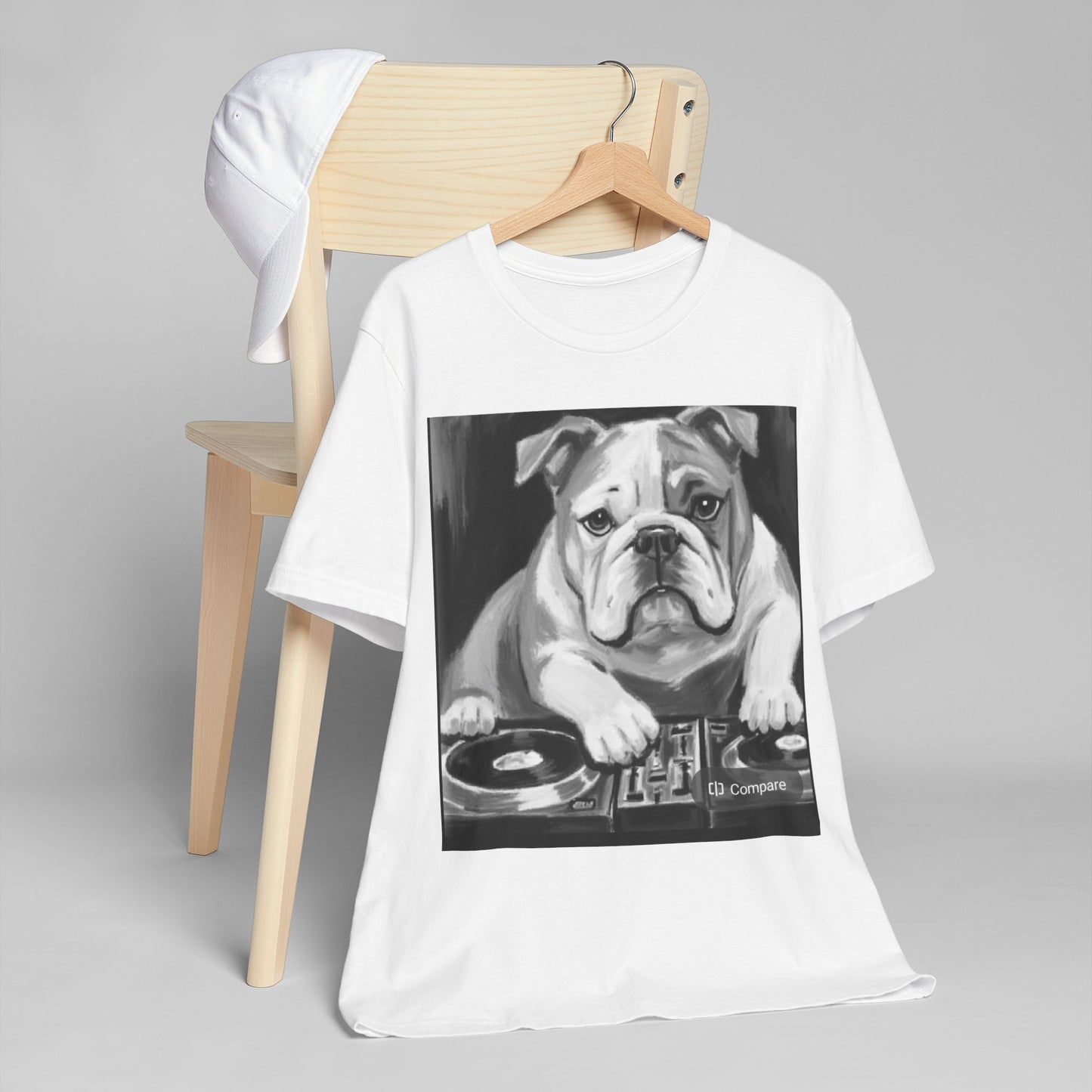 Limited E'dish Cool DJ Bulldog T-Shirt, Pet Lover Tee, Music Shirt, Funny Graphic Tee, Dog Themed Gift