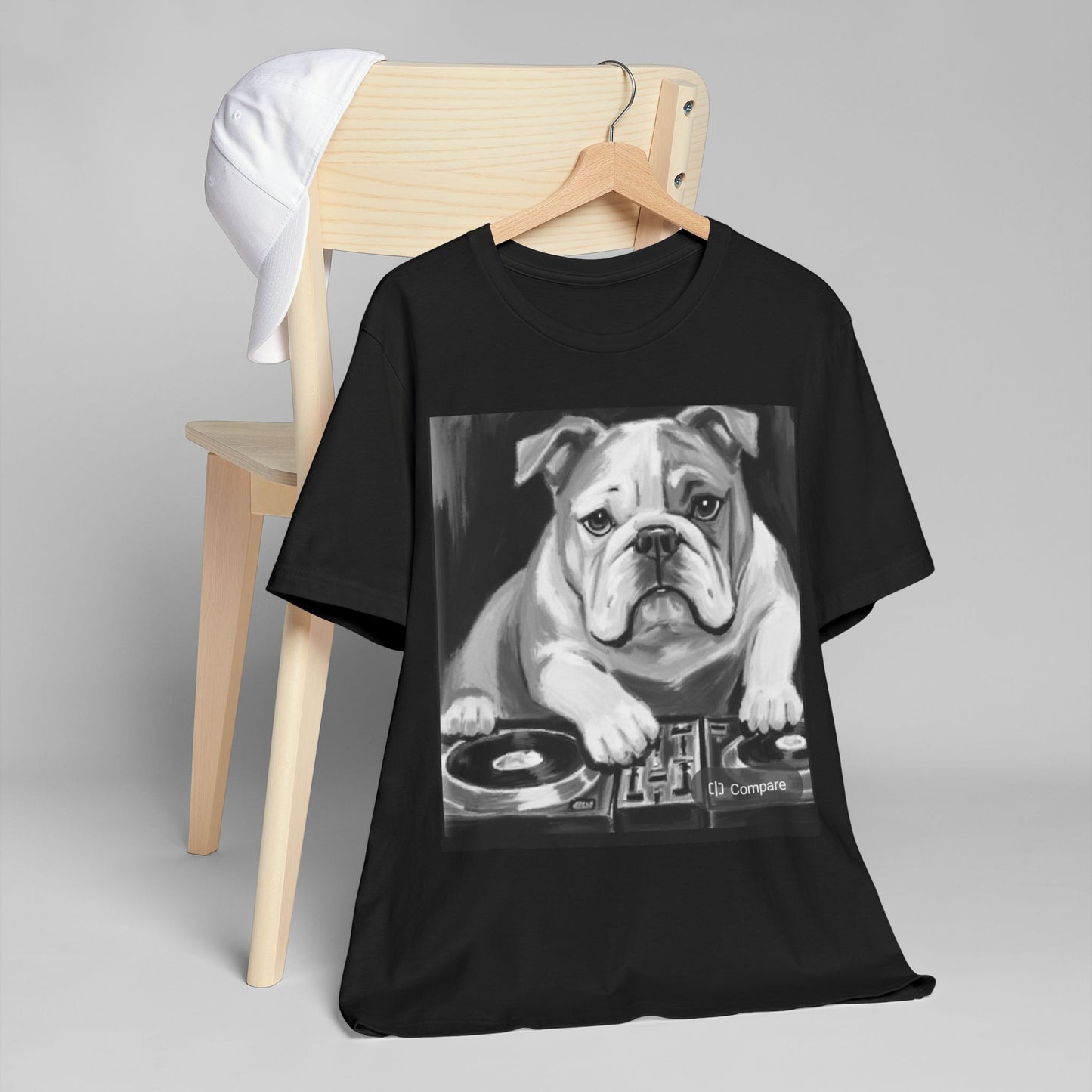 Limited E'dish Cool DJ Bulldog T-Shirt, Pet Lover Tee, Music Shirt, Funny Graphic Tee, Dog Themed Gift