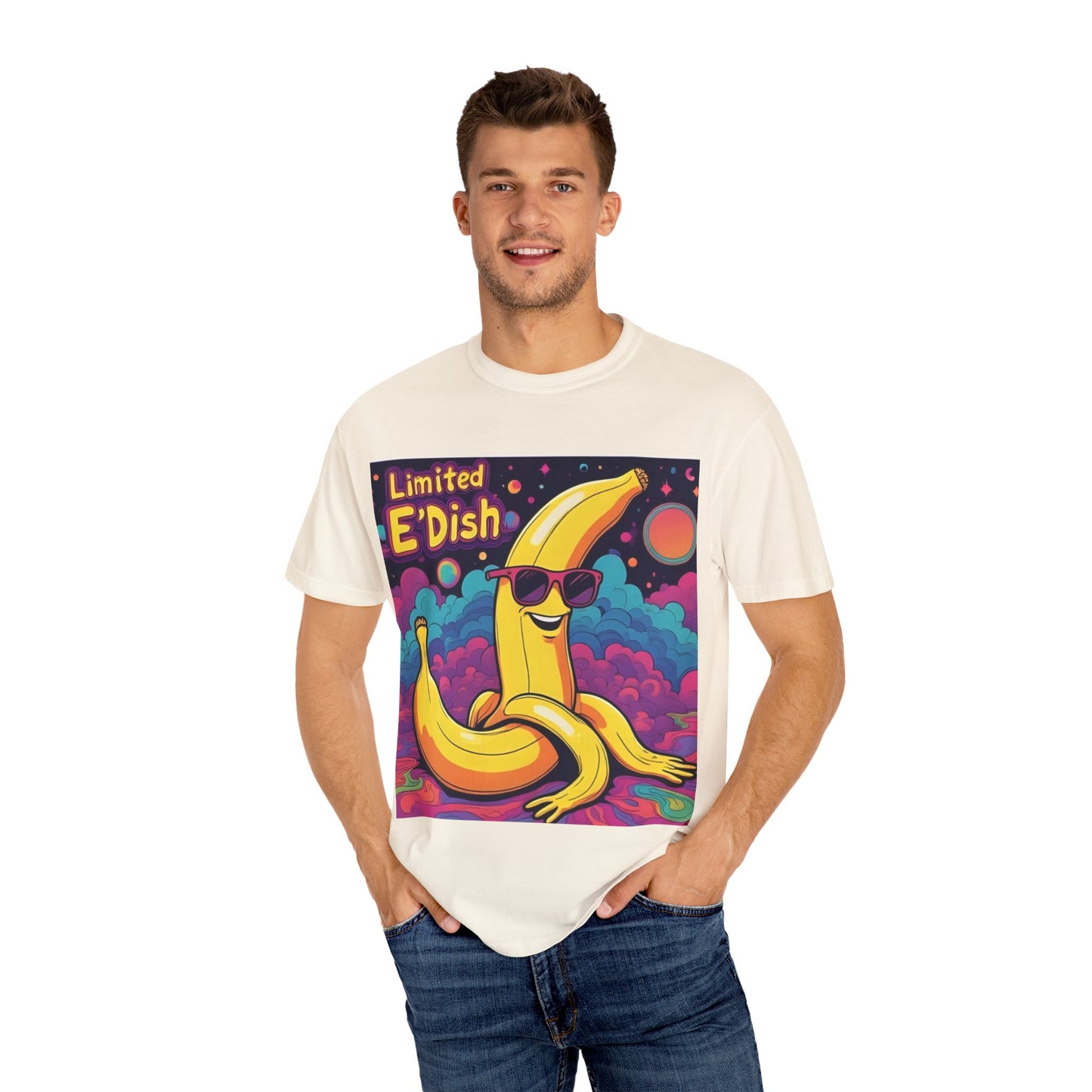Limited E'dish Fun Banana Graphic Tee for Summer, Casual T-shirt