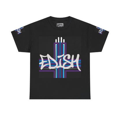 Edish Unisex Tee with Purple Cross Design
