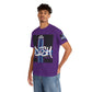 Edish Unisex Tee with Purple Cross Design