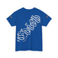 Edish in old english style writing on front and back of tee