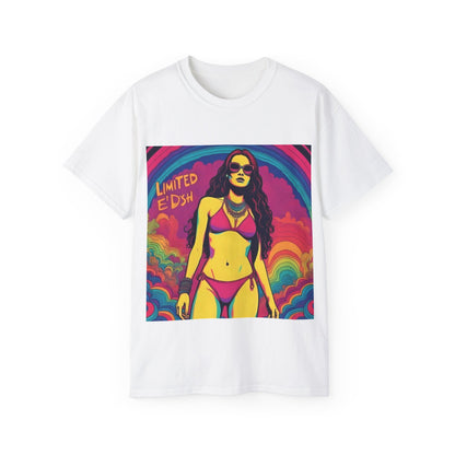 Vibrant Retro Graphic Tee, Festival Wear, limited E&
