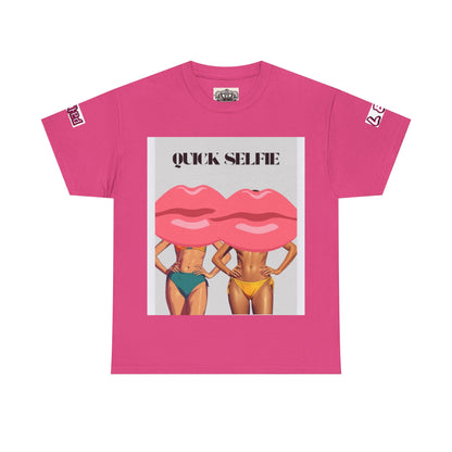 Quick Selfie Unisex Tee - Two Lips with Bodies Design