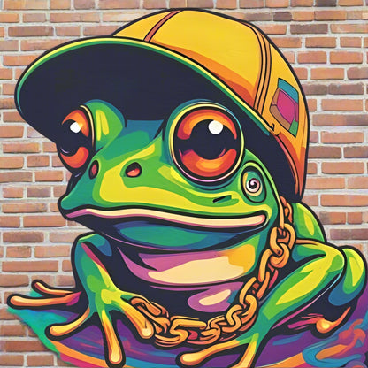 Groovy Frog Unisex Heavy Cotton Tee, Funky Graphic T-Shirt, Summer Vibes Apparel, Eco-Friendly Fashion, Unique Gift, Casual Wear