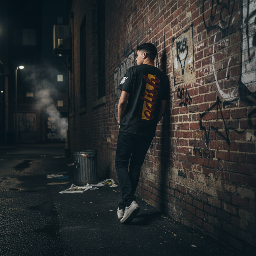 Black - Brick wall back