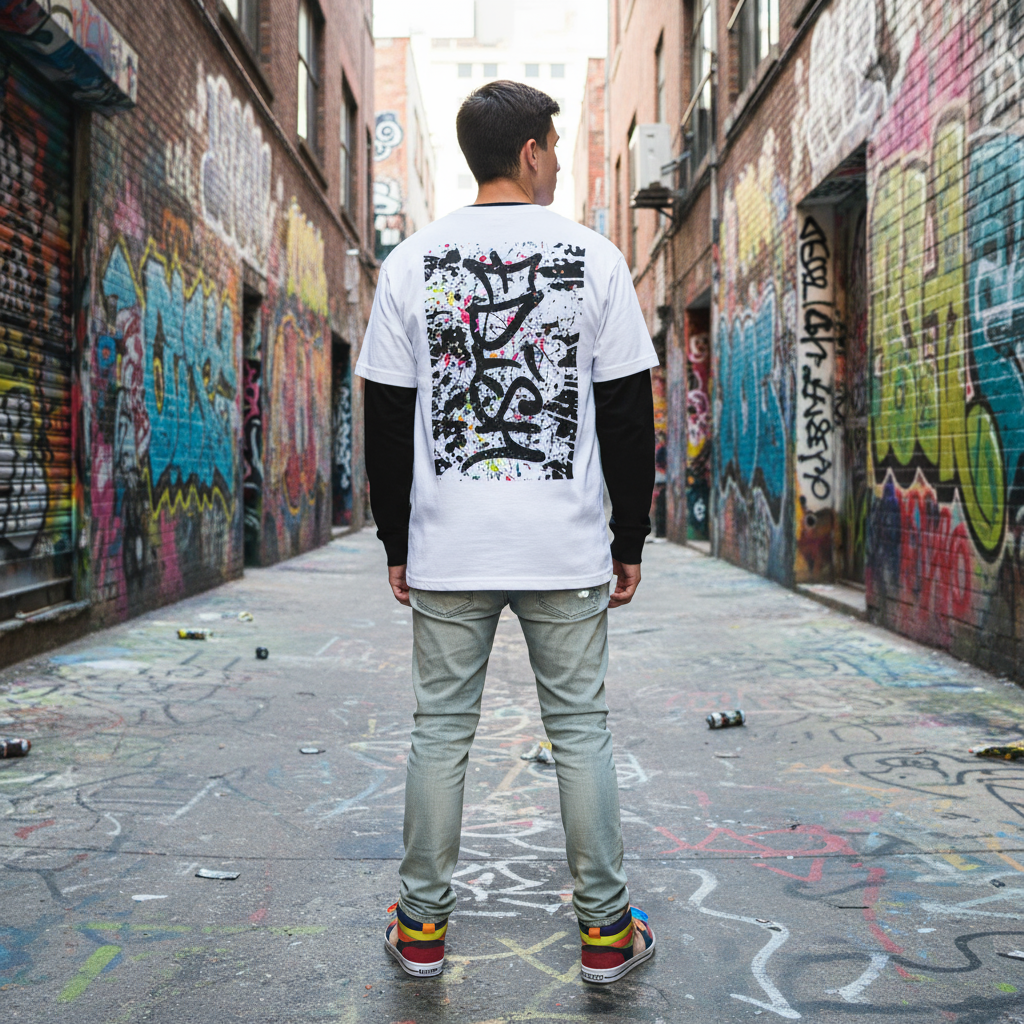 White - Corrected graffiti wall back